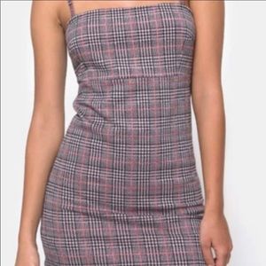 MOTEL ROCKS Cecile Charles check blush dress.